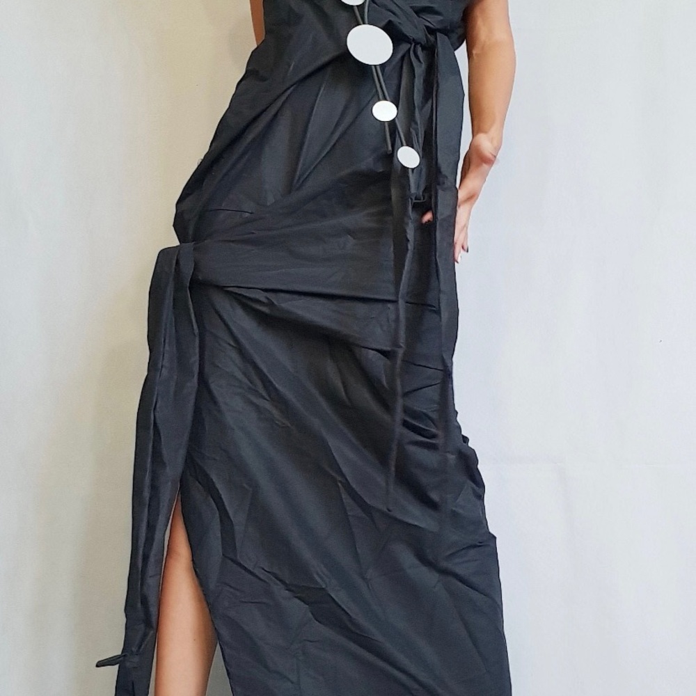 Asymmetric Dress, Sleeveless but in Royal blue